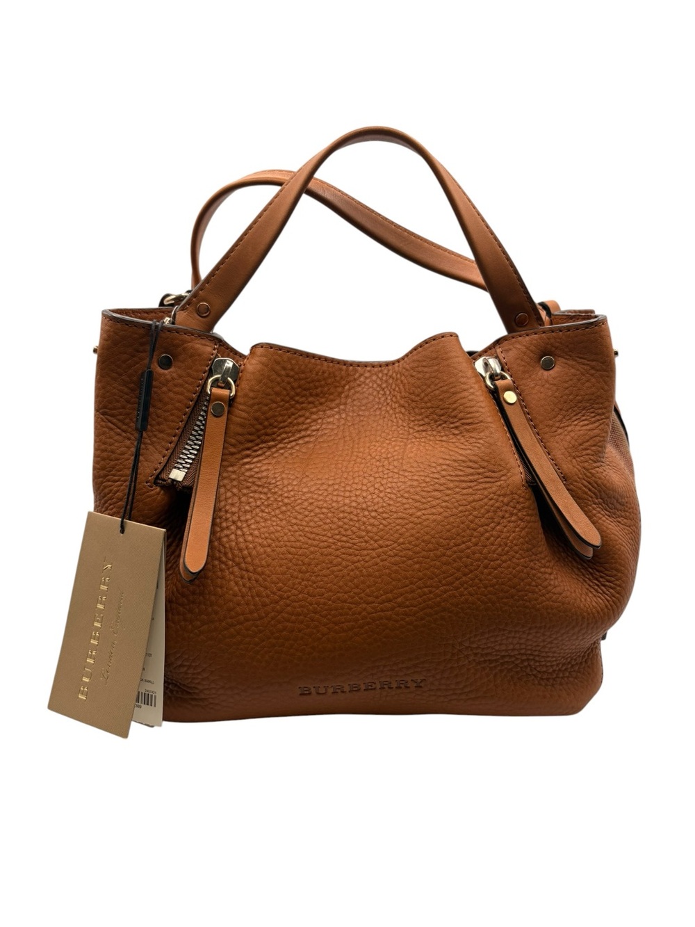 Burberry Brown Pebbled Leather Shoulder Bag